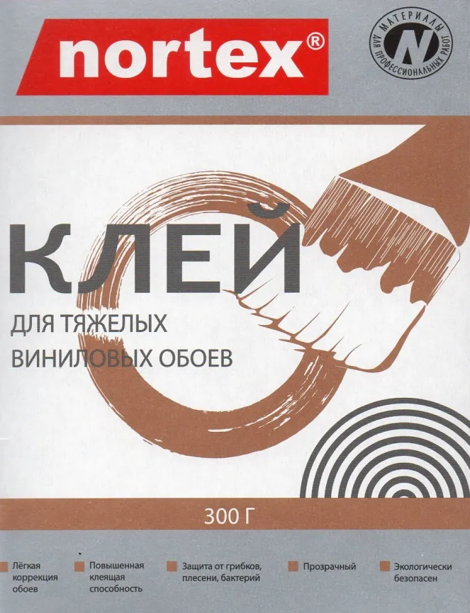 Клей Nortex "Винил Эксклюзив" для всех типов тяжелых обоев 300г до 37м2