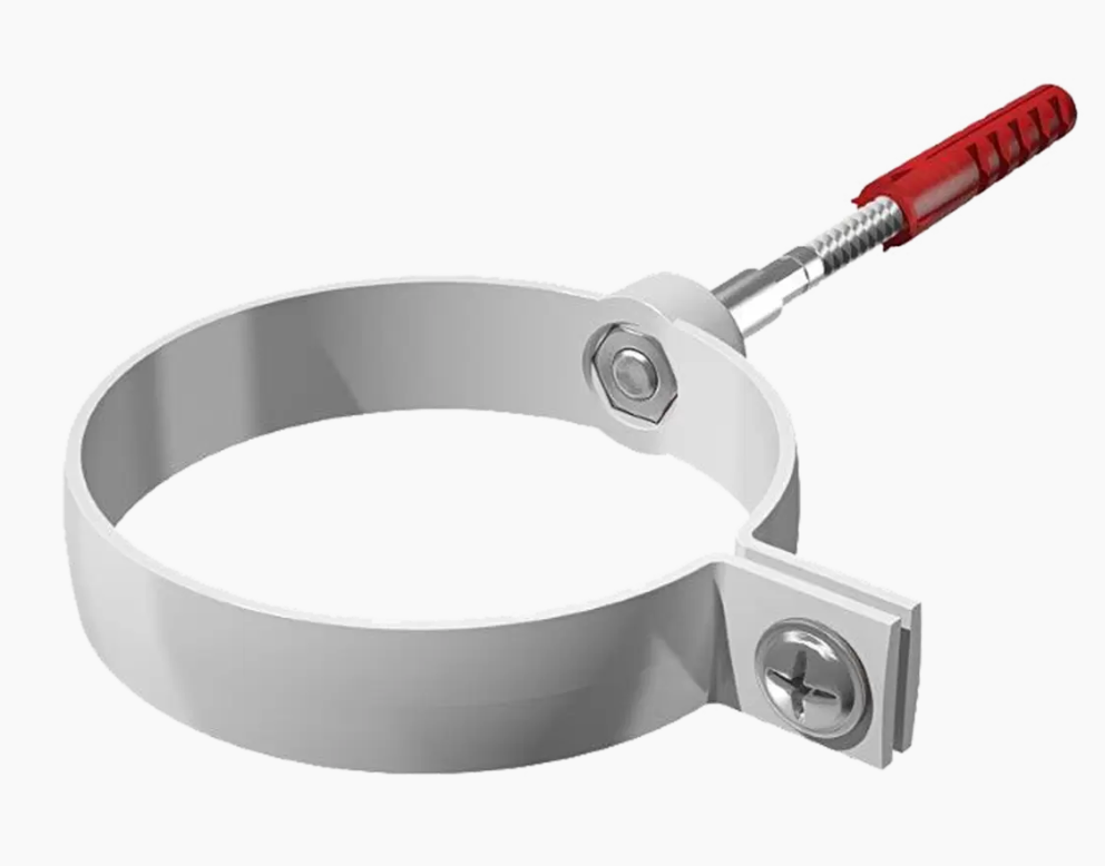 Хомут трубы универсальный L-140мм ТН ПВХ белый