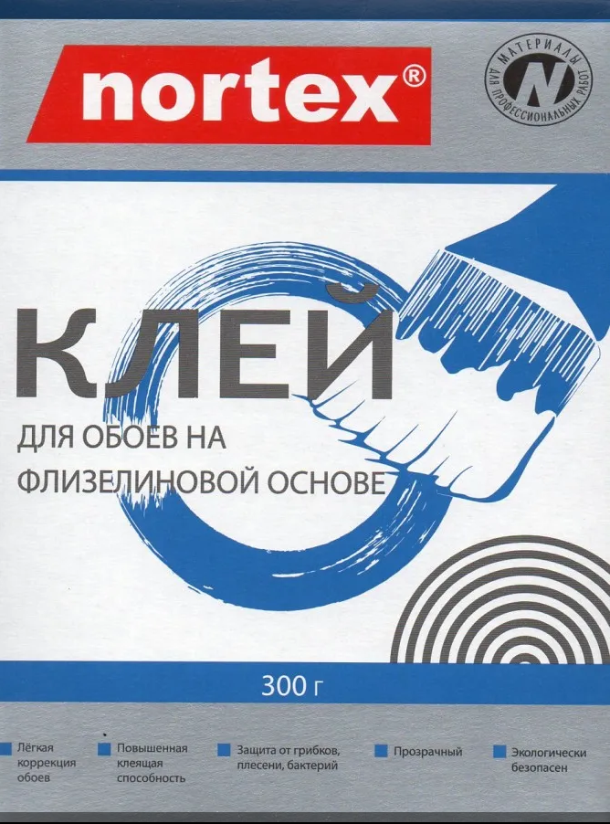 Клей Nortex "Флизелин" для флизелиновых обоев 300г на 40м2