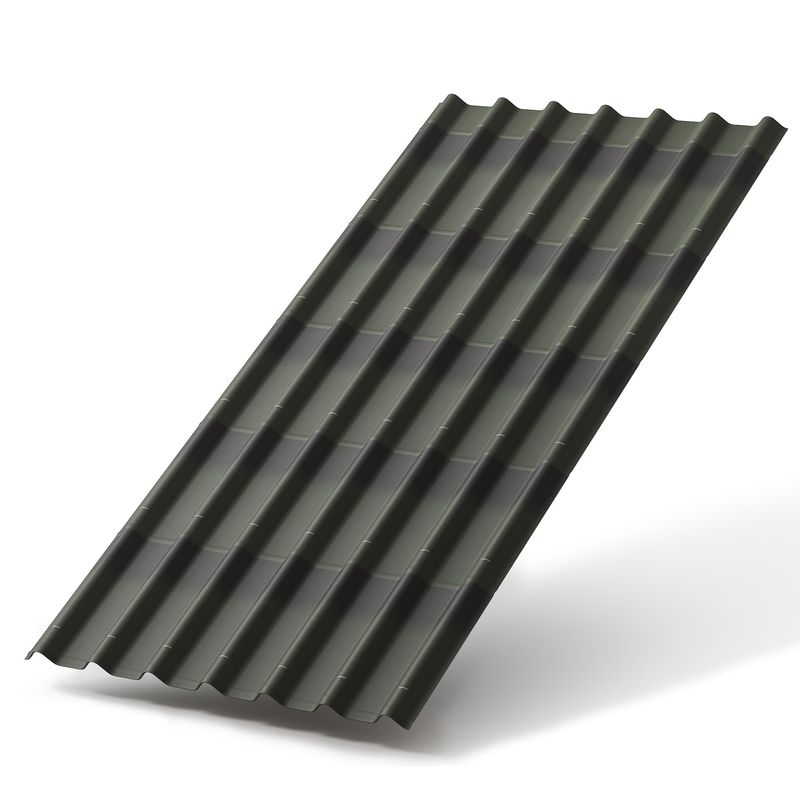 Черепица Ондулин Зеленая 1950х950 мм