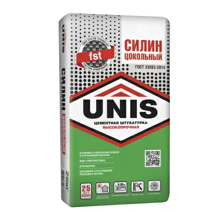 Штукатурка цементная UNIS СИЛИН Цокольный, 25кг
