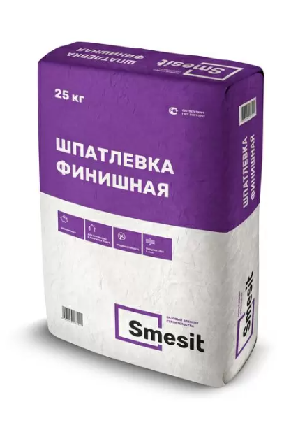 Шпаклевка цементная SMESIT Финишная белая, 20кг