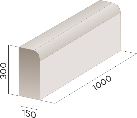 Камень бордюрный "Дорожный"