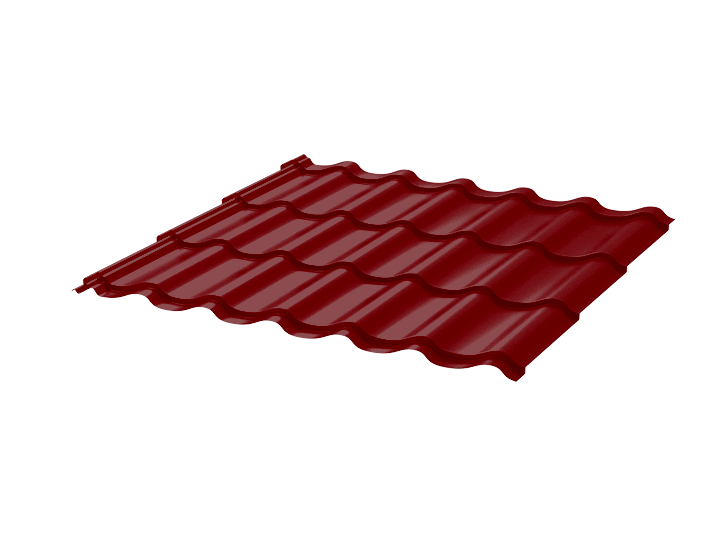 Металлочерепица МЧ2 Стандарт 0.5 Rooftop Matte RAL3005 красное вино