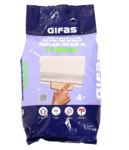 Шпаклевка полимерная финишная GIFAS Finish 4кг