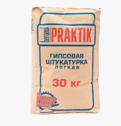 Штукатурка гипсовая Bergauf Praktik легкая, 30кг