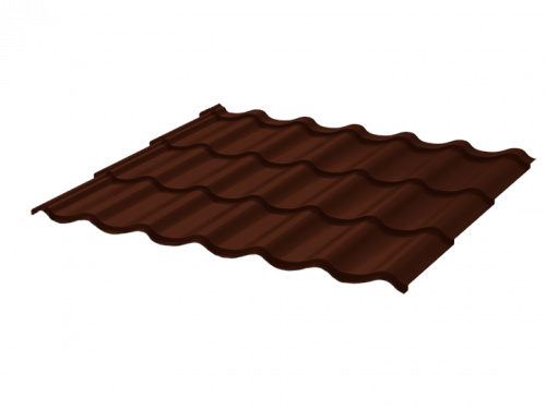 Металлочерепица МЧ2 Стандарт 0.5 Rooftop Matte RAL8004 коричневая медь