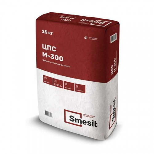 Смесь цементно-песчаная М-300 Smesit, 25 кг